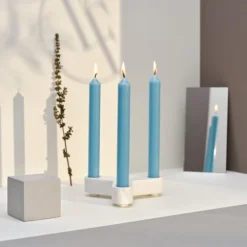 Bougies La Française 12 Bougies Droites 7h Bleu Pop -Bougeoirs Soldes Magasin 12 bougies droites 7h bleu pop 2