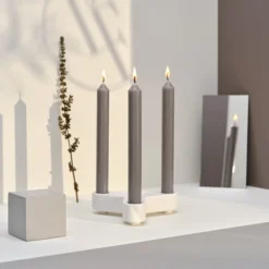 Bougies La Française 12 Bougies Droites 7h Gris Intemporel -Bougeoirs Soldes Magasin 12 bougies droites 7h gris intemporel 2