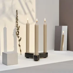 Bougies La Française 12 Bougies Droites 7h Taupe Intemporel -Bougeoirs Soldes Magasin 12 bougies droites 7h taupe intemporel 2