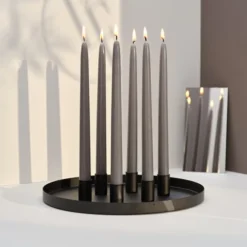 Bougies La Française 12 Bougies Flambeaux 8h Gris Intemporel -Bougeoirs Soldes Magasin 12 bougies flambeaux 8h gris intemporel 2