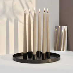 Bougies La Française 12 Bougies Flambeaux 8h Taupe Intemporel -Bougeoirs Soldes Magasin 12 bougies flambeaux 8h taupe intemporel 2