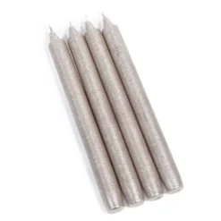 Maisons Du Monde Décorations Lumineuses De Noël 4 Bougies Longues Beige Doré - Lot De 2