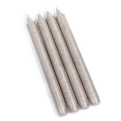 Maisons Du Monde Bougies De Noël 4 Bougies Longues Argent -Bougeoirs Soldes Magasin 4 bougies longues beige dore champagne 1000 15 35 127668 1 4