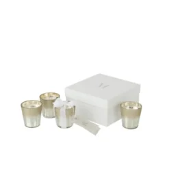 LANADECO Boîte De 4 Bougies Parfumée Verre Argent