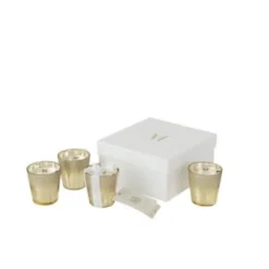 LANADECO Boîte De 4 Bougies Parfumée Verre Or -Bougeoirs Soldes Magasin boite de 4 bougies parfumee verre or 3