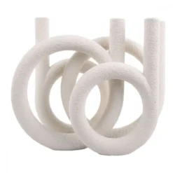 Present Time Bougeoirs Bougeoir 4 Bougies En Polyrésine Blanc