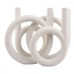 Present Time Bougeoirs Bougeoir 4 Bougies En Polyrésine Blanc -Bougeoirs Soldes Magasin bougeoir 4 bougies en polyresine blanc 4