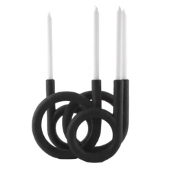 Present Time Bougeoirs Bougeoir 4 Bougies En Polyrésine Noir -Bougeoirs Soldes Magasin bougeoir 4 bougies en polyresine noir 4