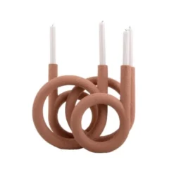 Present Time Bougeoirs Bougeoir 4 Bougies En Polyrésine Terracotta -Bougeoirs Soldes Magasin bougeoir 4 bougies en polyresine terracotta 2
