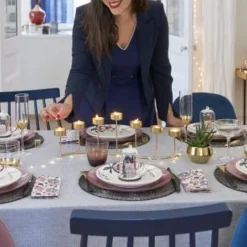 Maisons Du Monde Décorations à Poser De Noël Bougeoir 7 Photophores En Métal Doré -Bougeoirs Soldes Magasin bougeoir 7 photophores en metal dore 1000 16 30 195108 5