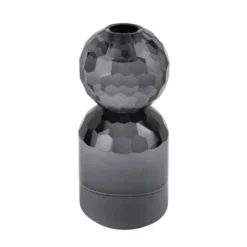 Present Time Bougeoirs Bougeoir Cristal En Verre Gris