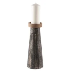 Zago Bougeoirs Bougeoir En Bois De Manguier Et Métal Noir Et Or L -Bougeoirs Soldes Magasin bougeoir en bois de manguier et metal noir et or l 1