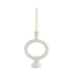 Madam Stoltz Bougeoirs Bougeoir En Grès Blanc -Bougeoirs Soldes Magasin bougeoir en gres blanc 4