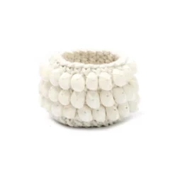 Bazar Bizar Bougeoirs Bougeoir En Macramé Et Kai Blanc Petit Modèle