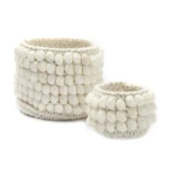 Bazar Bizar Bougeoirs Bougeoir En Macramé Et Kai Blanc Petit Modèle -Bougeoirs Soldes Magasin bougeoir en macrame et kai blanc petit modele 3