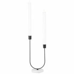 Maisons Du Monde Bougeoirs Bougeoir En Marbre écru Et Fer Noir (x2)