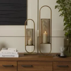 Beliani Bougeoirs Bougeoir En Métal Doré 73 Cm -Bougeoirs Soldes Magasin bougeoir en metal dore 73 cm 1