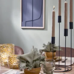 Mica Decorations Bougeoirs Bougeoir En Métal Noir D20 -Bougeoirs Soldes Magasin bougeoir en metal noir d20 1