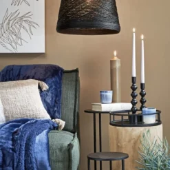 Mica Decorations Bougeoirs Bougeoir En Métal Noir H26 -Bougeoirs Soldes Magasin bougeoir en metal noir h26 1