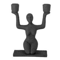 Bloomingville Bougeoirs Bougeoir En Polyrésine Noir H23