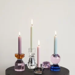 Hubsch Bougeoirs Bougeoir En Verre Ambre Et Rose -Bougeoirs Soldes Magasin bougeoir en verre ambre et rose 2