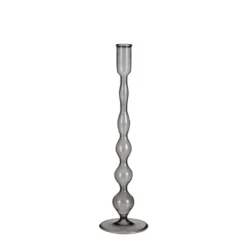 Mica Decorations Bougeoirs Bougeoir En Verre Gris Foncé H33