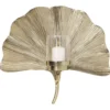 Kare Design Bougeoirs Bougeoir Mural Feuille De Ginkgo Dorée H45 -Bougeoirs Soldes Magasin bougeoir mural feuille de ginkgo doree h45
