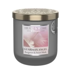 Heart And Home Bougies Bougie à La Cire De Soja Patchouli, Bergamote Et Musc 30h