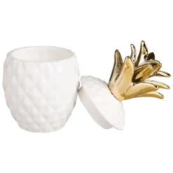 Maisons Du Monde Bougies Bougie Ananas En Céramique Blanche -Bougeoirs Soldes Magasin bougie ananas en ceramique blanche 1000 0 12 178772 2