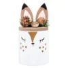 Maisons Du Monde Décorations Lumineuses De Noël Bougie Biche Parfumée En Céramique Blanche, Beige Et Marron 125g
