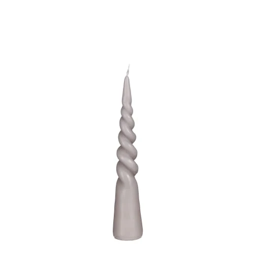 Mica Decorations Bougies Bougie Conique Torsadée En Couleur Gris Clair H25 3 Mica Decorations Bougies Bougie Conique Torsadée En Couleur Gris Clair H25