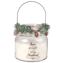 Maisons Du Monde Décorations à Poser De Noël Bougie De Noël Parfumée En Verre Avec Couronne 515g