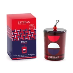 Esteban Bougies Bougie Décorative Parfumée Et Rechargeable 170g Rouge Cassis