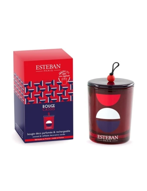 Esteban Bougies Bougie Décorative Parfumée Et Rechargeable 170g Rouge Cassis 3 Esteban Bougies Bougie Décorative Parfumée Et Rechargeable 170g Rouge Cassis