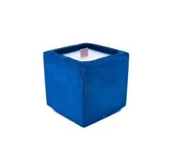 Junny Bougies Bougie En Béton Coloré Bleu Fleur De Monoï -Bougeoirs Soldes Magasin bougie en beton colore bleu fleur de monoi 2