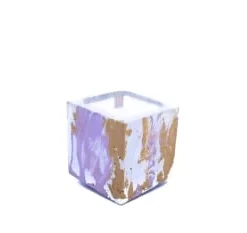 Junny Bougies Bougie En Béton Coloré Vert Fleur De Coton -Bougeoirs Soldes Magasin bougie en beton colore marbre rose et jaune fleur de coton