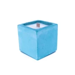 Junny Bougies Bougie En Béton Coloré Turquoise Fleur Oranger