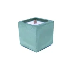 Junny Bougies Bougie En Béton Coloré Vert Fleur De Coton -Bougeoirs Soldes Magasin bougie en beton colore vert fleur de coton 2