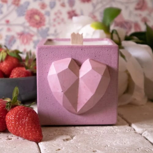 Junny Bougies Bougie En Béton Rose Pastel Parfum Fleur De Coton 4 Junny Bougies Bougie En Béton Rose Pastel Parfum Fleur De Coton – Image 2