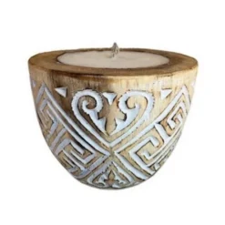 My Bliss Home Bougies Bougie En Bois Sculpté