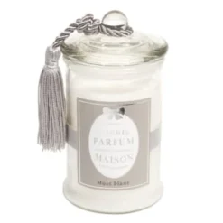 Maisons Du Monde Bougies Bougie En Verre Parfum Ambre Blanche H 15 Cm -Bougeoirs Soldes Magasin bougie en verre parfum musc blanche h15 265g classique 1000 8 20 136960 3 1