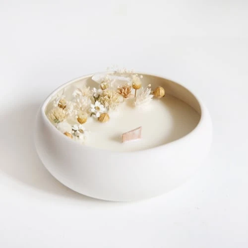 Origine Atelier Floral Bougies Bougie Fleurie Cire De Soja Et Fleurs Séchées Galet Douceur 4 Origine Atelier Floral Bougies Bougie Fleurie Cire De Soja Et Fleurs Séchées Galet Douceur – Image 2