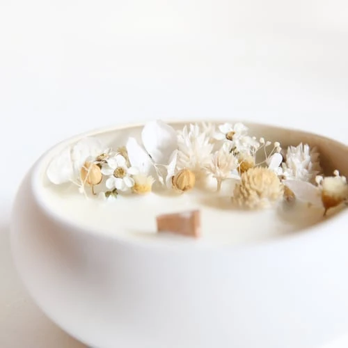 Origine Atelier Floral Bougies Bougie Fleurie Cire De Soja Et Fleurs Séchées Galet Douceur 5 Origine Atelier Floral Bougies Bougie Fleurie Cire De Soja Et Fleurs Séchées Galet Douceur – Image 3