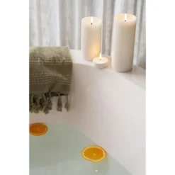 Uyuni Lighting Bougeoirs Bougie Led 10x10cm Cire Crème -Bougeoirs Soldes Magasin bougie led 10x10cm cire creme 4