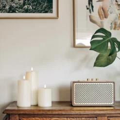 Uyuni Lighting Bougeoirs Bougie Led 10x20cm Cire Crème -Bougeoirs Soldes Magasin bougie led 10x20cm cire creme 2