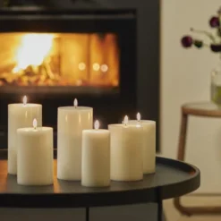 Uyuni Lighting Bougeoirs Bougie Led 8x15cm Cire Crème -Bougeoirs Soldes Magasin bougie led 8x15cm cire creme 1