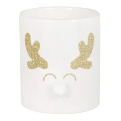 Maisons Du Monde Décorations Lumineuses De Noël Bougie Parfumée Cerfs, En Verre Blanc 180g