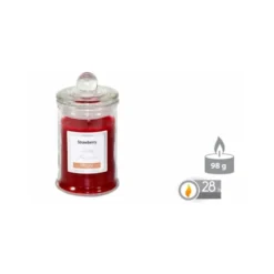 Wadiga Bougies Bougie Parfumée Dans Pot En Verre Fraise 6x11cm -Bougeoirs Soldes Magasin bougie parfumee dans pot en verre fraise 6x11cm 2