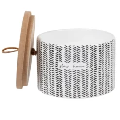 Maisons Du Monde Bougies Bougie Parfumée En Céramique Blanche à Motifs Noirs, 200g -Bougeoirs Soldes Magasin bougie parfumee en ceramique blanche a motifs noirs 200g 1000 5 7 212182 3