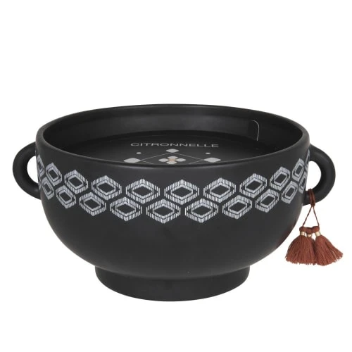 Maisons Du Monde Bougies Bougie Parfumée En Céramique Noire Motifs Graphiques Blancs, 1000g 4 Maisons Du Monde Bougies Bougie Parfumée En Céramique Noire Motifs Graphiques Blancs, 1000g – Image 2